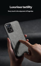 将图片加载到图库查看器,Luxury Leather Magnetic Case For Xiaomi Redmi Note 11 10 9 11E Pro 11S 10S 12 12X 10C POCO X3 NFC Pro F3 Covers With Metal Plate Leather Premium Back Cover Mobile Phone Case Flexible Protective Ultra Thin Scratchproof Phone Cover