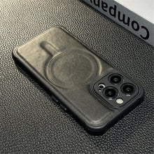 Load image into Gallery viewer, Luxury Leather Magnetic Wireless Charging Case For iPhone 14 11 12 13 Pro Max X XS XR 8 7 Plus Shockproof Soft Cover Shockproof Unique Vintage Design Leather Case For iPhone