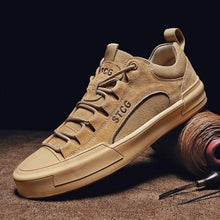 将图片加载到图库查看器,Luxury Leather Men's Sneakers Lace Up Mens Casual Outdoor Canvas Shoes Handmade Fashion Walking Sneakers Comfortable Modern Design Sneakers For Man