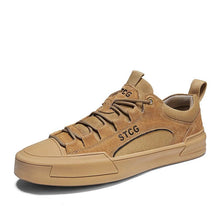 将图片加载到图库查看器,Luxury Leather Men's Sneakers Lace Up Mens Casual Outdoor Canvas Shoes Handmade Fashion Walking Sneakers Comfortable Modern Design Sneakers For Man