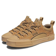 将图片加载到图库查看器,Luxury Leather Men's Sneakers Lace Up Mens Casual Outdoor Canvas Shoes Handmade Fashion Walking Sneakers Comfortable Modern Design Sneakers For Man