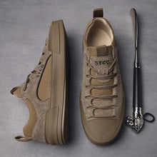 将图片加载到图库查看器,Luxury Leather Men's Sneakers Lace Up Mens Casual Outdoor Canvas Shoes Handmade Fashion Walking Sneakers Comfortable Modern Design Sneakers For Man