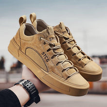 将图片加载到图库查看器,Luxury Leather Men's Sneakers Lace Up Mens Casual Outdoor Canvas Shoes Handmade Fashion Walking Sneakers Comfortable Modern Design Sneakers For Man