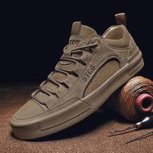将图片加载到图库查看器,Luxury Leather Men's Sneakers Lace Up Mens Casual Outdoor Canvas Shoes Handmade Fashion Walking Sneakers Comfortable Modern Design Sneakers For Man