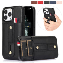 Load image into Gallery viewer, Luxury Leather Phone Case For iPhone 14 13 12 Mini 11 Pro X XS Max XR Business Elegant Men Wallet Card Slot Cover Wallet Case With Card Holder PU Leather iPhone Case
