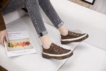 将图片加载到图库查看器,Luxury Leather Womens Sneakers Spring Shoes New Genuine Leather Casual Women Fashion Flat Girl Student Shoes Comfortable Women's Casual Flats Elegant Soft Walking Sneakers