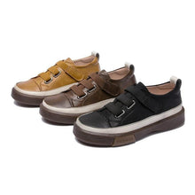 将图片加载到图库查看器,Luxury Leather Womens Sneakers Spring Shoes New Genuine Leather Casual Women Fashion Flat Girl Student Shoes Comfortable Women's Casual Flats Elegant Soft Walking Sneakers
