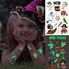 将图片加载到图库查看器,Luxury Luminous Tattoo Stickers Unicorn Stars Temporary Waterproof Luminous Fake Tattoos Stickers Dinosaur Butterfly For Children