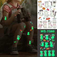 将图片加载到图库查看器,Luxury Luminous Tattoo Stickers Unicorn Stars Temporary Waterproof Luminous Fake Tattoos Stickers Dinosaur Butterfly For Children