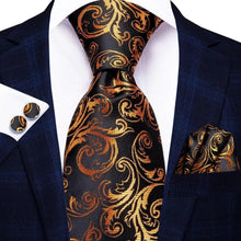 Load image into Gallery viewer, Luxury Men Silk Necktie Pocket Square Matching Handkerchief Cufflinks Set Formal Design Printed Business Necktie For Men