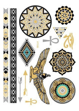 将图片加载到图库查看器,Luxury Metallic Temporary Tattoo Gold Silver Flower Sticker Long Lasting Gold Design For Womens