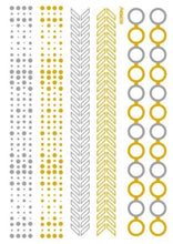 将图片加载到图库查看器,Luxury Metallic Temporary Tattoo Gold Silver Flower Sticker Long Lasting Gold Design For Womens