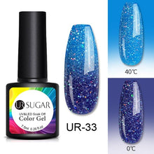 Load image into Gallery viewer, Luxury Modern Elegant Colorful Diamond Gel Nail Polish UV Temperature Color Changing Elegant Fashion Rainbow Colors For Womens