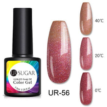 Load image into Gallery viewer, Luxury Modern Elegant Colorful Diamond Gel Nail Polish UV Temperature Color Changing Elegant Fashion Rainbow Colors For Womens