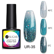 Load image into Gallery viewer, Luxury Modern Elegant Colorful Diamond Gel Nail Polish UV Temperature Color Changing Elegant Fashion Rainbow Colors For Womens