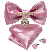 将图片加载到图库查看器,Luxury Pink Solid Men Bow Tie Silk Business Wedding Elegant Bowtie For Men Unique Desing For Every Occasion