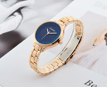 将图片加载到图库查看器,Luxury Rose Gold Womens Watch Stainless Steel Wrist Watches Fashion Thin Quartz Ladies Watch Waterproof Stainless Steel Wrist Watch Elegant Round Design For Women