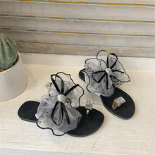 将图片加载到图库查看器,Luxury Shiny Rhinestone Summer Cute Bowtie Decorate Non-Slip Sandals Slipper Flats Mules Casual Fashion Beach Flip Flops Bow Sandals Rubber Flat Summer Beach Rain Shoes