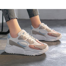 Load image into Gallery viewer, Luxury Sneakers Women Thick Bottom Round Toe Breathing Chunky Platform Sneakers Fashion Breathable Lightweight Comfortable Sneakers Non-Slip Girl Tennis Running Walking Shoes