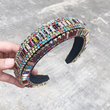 Load image into Gallery viewer, Luxury Sparkly Padded Rhinestones Headbands Full Crystal Hairbands Wide Headwear White Gorgeous Hair Accessories For Women