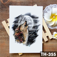 Load image into Gallery viewer, Luxury Waterproof Wolf Fox Temporary Watercolor Tattoo Sticker Modern 3D Animals Tattoos