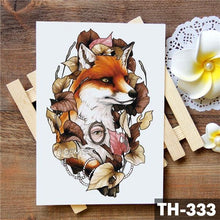 Load image into Gallery viewer, Luxury Waterproof Wolf Fox Temporary Watercolor Tattoo Sticker Modern 3D Animals Tattoos