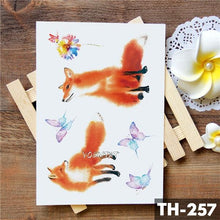 Load image into Gallery viewer, Luxury Waterproof Wolf Fox Temporary Watercolor Tattoo Sticker Modern 3D Animals Tattoos