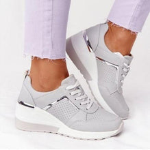 Load image into Gallery viewer, Luxury White Womens Casual Shoes Height Increasing Sport Shoes Air Cushion Comfortable Sneakers Vulcanized Shoes Womens Platform Slip-on High Top Sneakers