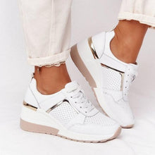 Load image into Gallery viewer, Luxury White Womens Casual Shoes Height Increasing Sport Shoes Air Cushion Comfortable Sneakers Vulcanized Shoes Womens Platform Slip-on High Top Sneakers
