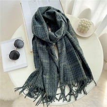 将图片加载到图库查看器,Winter Long Plaid Headwear Scarf Warm Shawls Cashmere Female Scarfs Scarves Lady Tassel Shawl Wraps For Women