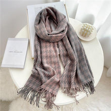 将图片加载到图库查看器,Winter Long Plaid Headwear Scarf Warm Shawls Cashmere Female Scarfs Scarves Lady Tassel Shawl Wraps For Women
