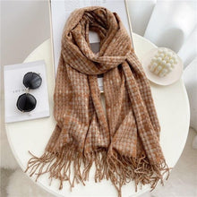 将图片加载到图库查看器,Winter Long Plaid Headwear Scarf Warm Shawls Cashmere Female Scarfs Scarves Lady Tassel Shawl Wraps For Women