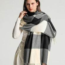将图片加载到图库查看器,Winter Long Plaid Headwear Scarf Warm Shawls Cashmere Female Scarfs Scarves Lady Tassel Shawl Wraps For Women