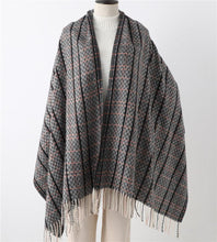 将图片加载到图库查看器,Winter Long Plaid Headwear Scarf Warm Shawls Cashmere Female Scarfs Scarves Lady Tassel Shawl Wraps For Women