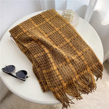 将图片加载到图库查看器,Winter Long Plaid Headwear Scarf Warm Shawls Cashmere Female Scarfs Scarves Lady Tassel Shawl Wraps For Women