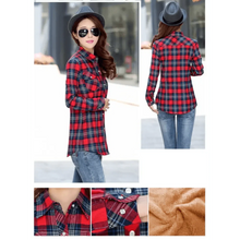 将图片加载到图库查看器,Luxury Winter Warm, Plus Velvet Thicken Plaid Shirt Style Coat Jacket For Women Clothes/Tops/Casual/Jacket/Outerwear For Female