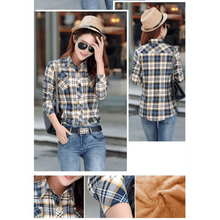 将图片加载到图库查看器,Luxury Winter Warm, Plus Velvet Thicken Plaid Shirt Style Coat Jacket For Women Clothes/Tops/Casual/Jacket/Outerwear For Female