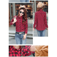 将图片加载到图库查看器,Luxury Winter Warm, Plus Velvet Thicken Plaid Shirt Style Coat Jacket For Women Clothes/Tops/Casual/Jacket/Outerwear For Female
