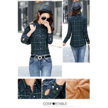 将图片加载到图库查看器,Luxury Winter Warm, Plus Velvet Thicken Plaid Shirt Style Coat Jacket For Women Clothes/Tops/Casual/Jacket/Outerwear For Female