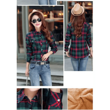 将图片加载到图库查看器,Luxury Winter Warm, Plus Velvet Thicken Plaid Shirt Style Coat Jacket For Women Clothes/Tops/Casual/Jacket/Outerwear For Female