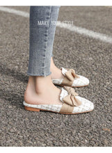 Load image into Gallery viewer, Luxury Woman Summer Close Toe Slippers Lazy Slides Flat Heel Slippers Outdoor Flip Flops Shoes Black Dress Shoes Soft Round-Toe White Flats Casual Flats Shoes