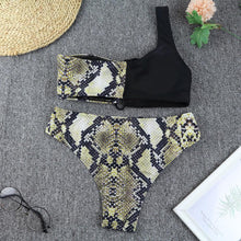 Load image into Gallery viewer, Luxury Women Black Bikini High Waist Swimwear Female 2 Pieces Set Swimsuit Bathing Suit Women Beach Women's High Waisted Bandage Bikini Set Two Piece Push Up Swimsuits