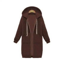 将图片加载到图库查看器,Luxury Women's Autumn Winter Thickening Hoodies Leisure Loose Hooded Jackets Pockets Plus Size Sweatshirt Sports Dresses Outwear Women's Hooded Flannel Jacket Casual Fleece Windbreaker Hoodie