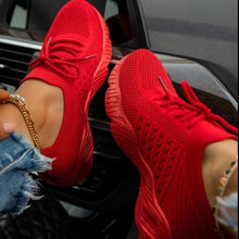 Load image into Gallery viewer, Luxury Women Sneakers Casual Comfortable Mesh Lace-Up Ladies Sport Shoes Chunky Women's Vulcanized Elegant Sneakers Platform Shoes Flats Solid Casual Spring Summer Sneakers