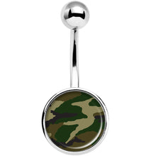 Load image into Gallery viewer, Woodland Camo Print Belly Ring