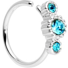 Load image into Gallery viewer, 5/16 Aqua CZ Gem Fashion Fusion Seamless Circular Ring