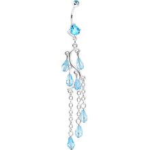 Load image into Gallery viewer, Aqua Gem Prepare To Stare Sleek Curves Dangle Belly Ring