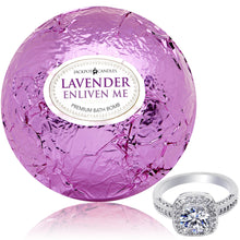 将图片加载到图库查看器,Enliven Me Lavender Bath Bomb with Jewelry Ring Inside