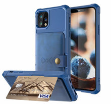 将图片加载到图库查看器,Magnetic Black Leather Wallet Case for iPhone 14 13 11 12 Case Armor Shockproof Card Holder Wallet Flip Cover Buckle Cash Card Sleeve Leather Protective Kickstand Durable High Capacity Phone Case