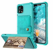 将图片加载到图库查看器,Magnetic Black Leather Wallet Case for iPhone 14 13 11 12 Case Armor Shockproof Card Holder Wallet Flip Cover Buckle Cash Card Sleeve Leather Protective Kickstand Durable High Capacity Phone Case
